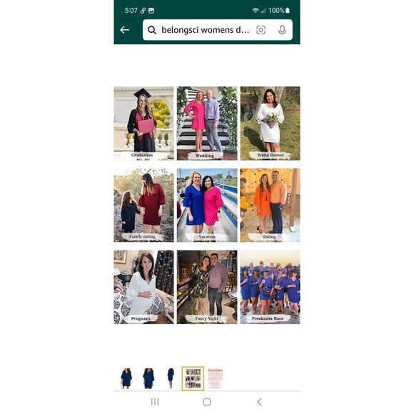 New Large Belongsci Blue Bell Sleeve VNeck Shift Mini Dress NWT - Picture 4 of 7